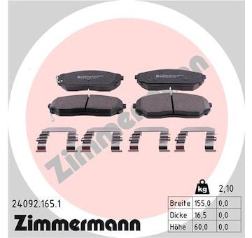 Sada brzdových destiček, kotoučová brzda ZIMMERMANN 24092.165.1