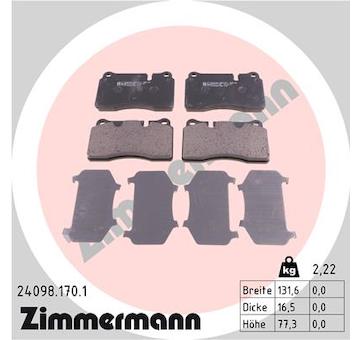 Sada brzdových destiček, kotoučová brzda ZIMMERMANN 24098.170.1