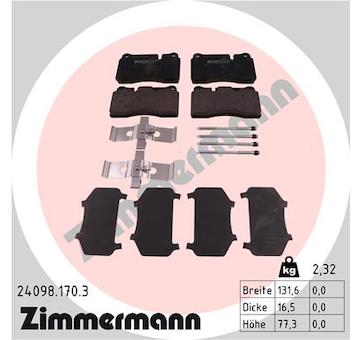 Sada brzdových destiček, kotoučová brzda ZIMMERMANN 24098.170.3