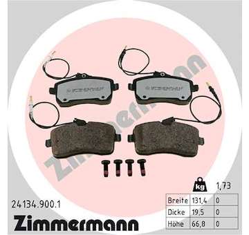 Sada brzdových destiček, kotoučová brzda ZIMMERMANN 24134.900.1