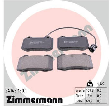 Sada brzdových destiček, kotoučová brzda ZIMMERMANN 24143.150.1