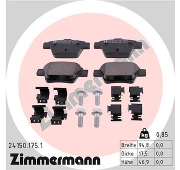 Sada brzdových destiček, kotoučová brzda ZIMMERMANN 24150.175.1