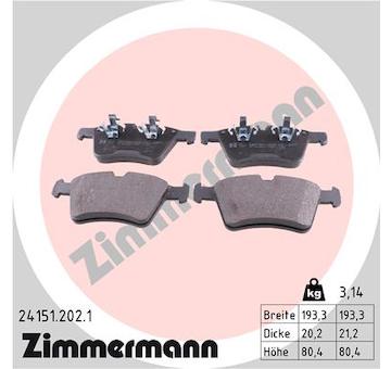 Sada brzdových destiček, kotoučová brzda ZIMMERMANN 24151.202.1