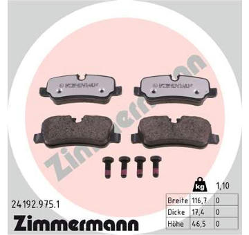 Sada brzdových destiček, kotoučová brzda ZIMMERMANN 24192.975.1