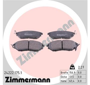 Sada brzdových destiček, kotoučová brzda ZIMMERMANN 24222.175.1