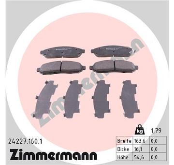 Sada brzdových destiček, kotoučová brzda ZIMMERMANN 24227.160.1