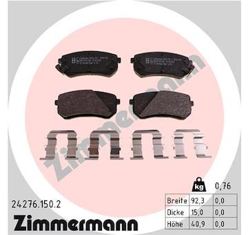 Sada brzdových destiček, kotoučová brzda ZIMMERMANN 24276.150.2