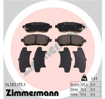 Sada brzdových destiček, kotoučová brzda ZIMMERMANN 24283.175.1