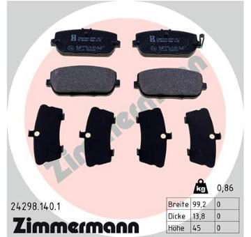 Sada brzdových destiček, kotoučová brzda ZIMMERMANN 24298.140.1