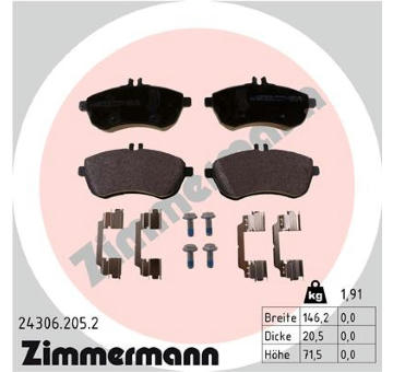 Sada brzdových destiček, kotoučová brzda ZIMMERMANN 24306.205.2