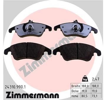 Sada brzdových destiček, kotoučová brzda ZIMMERMANN 24310.990.1