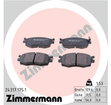 Sada brzdových destiček, kotoučová brzda ZIMMERMANN 24317.175.1