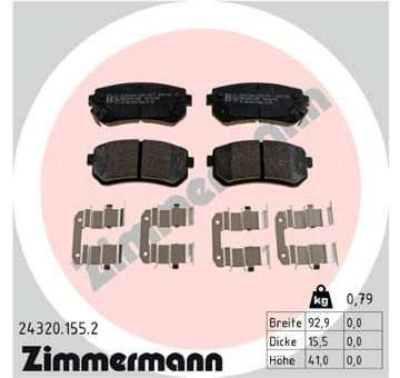 Sada brzdových destiček, kotoučová brzda ZIMMERMANN 24320.155.2