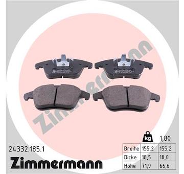 Sada brzdových destiček, kotoučová brzda ZIMMERMANN 24332.185.1