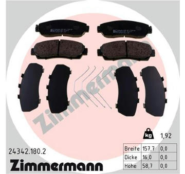 Sada brzdových destiček, kotoučová brzda ZIMMERMANN 24342.180.2