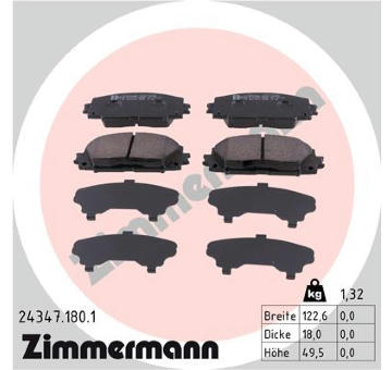 Sada brzdových destiček, kotoučová brzda ZIMMERMANN 24347.180.1