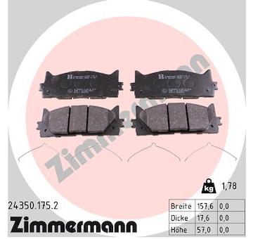 Sada brzdových destiček, kotoučová brzda ZIMMERMANN 24350.175.2