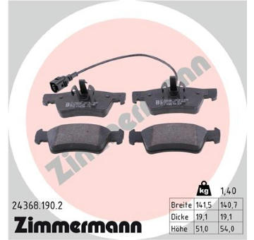 Sada brzdových destiček, kotoučová brzda ZIMMERMANN 24368.190.2