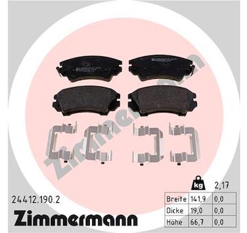 Sada brzdových destiček, kotoučová brzda ZIMMERMANN 24412.190.2