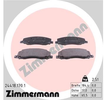 Sada brzdových platničiek kotúčovej brzdy ZIMMERMANN 24418.170.1