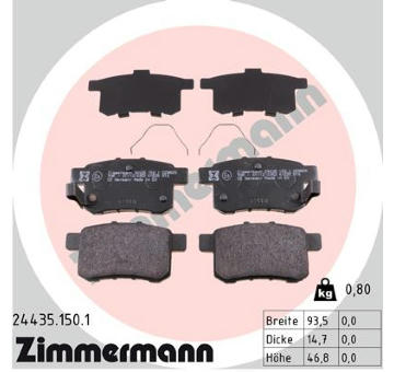 Sada brzdových destiček, kotoučová brzda ZIMMERMANN 24435.150.1