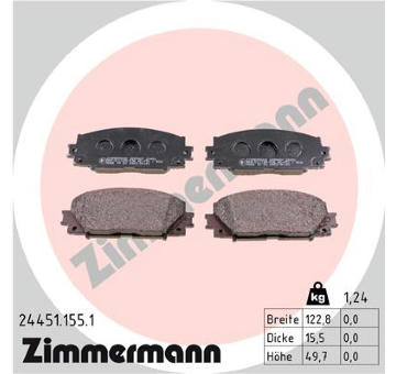 Sada brzdových destiček, kotoučová brzda ZIMMERMANN 24451.155.1