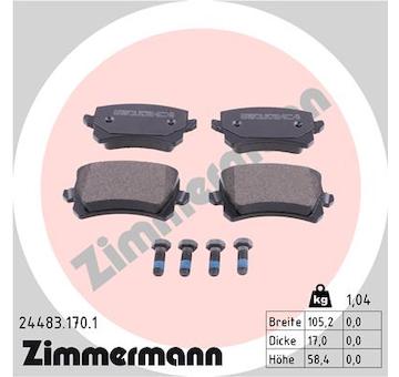 Sada brzdových destiček, kotoučová brzda ZIMMERMANN 24483.170.1