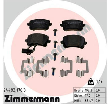 Sada brzdových destiček, kotoučová brzda ZIMMERMANN 24483.170.3