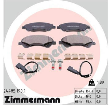 Sada brzdových destiček, kotoučová brzda ZIMMERMANN 24485.190.1