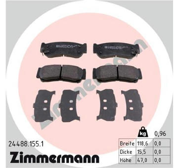 Sada brzdových destiček, kotoučová brzda ZIMMERMANN 24488.155.1