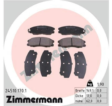 Sada brzdových destiček, kotoučová brzda ZIMMERMANN 24510.170.1