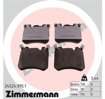 Sada brzdových destiček, kotoučová brzda ZIMMERMANN 24524.995.1