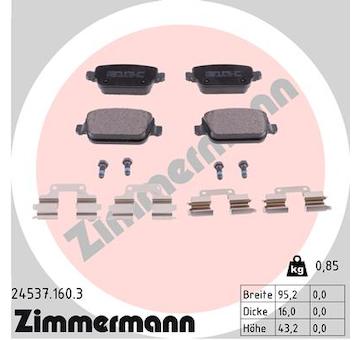 Sada brzdových destiček, kotoučová brzda ZIMMERMANN 24537.160.3