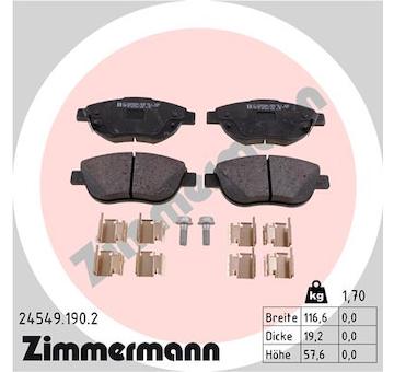 Sada brzdových platničiek kotúčovej brzdy ZIMMERMANN 24549.190.2