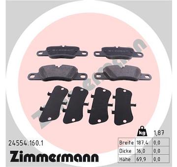 Sada brzdových destiček, kotoučová brzda ZIMMERMANN 24554.160.1