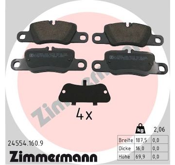 Sada brzdových destiček, kotoučová brzda ZIMMERMANN 24554.160.9