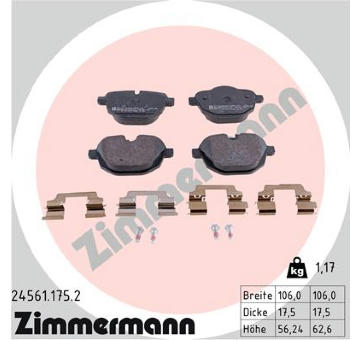 Sada brzdových destiček, kotoučová brzda ZIMMERMANN 24561.175.2