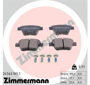 Sada brzdových destiček, kotoučová brzda ZIMMERMANN 24563.165.1