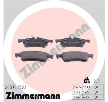 Sada brzdových destiček, kotoučová brzda ZIMMERMANN 24574.150.1