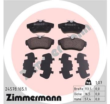 Sada brzdových destiček, kotoučová brzda ZIMMERMANN 24578.165.1