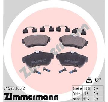 Sada brzdových destiček, kotoučová brzda ZIMMERMANN 24578.165.2