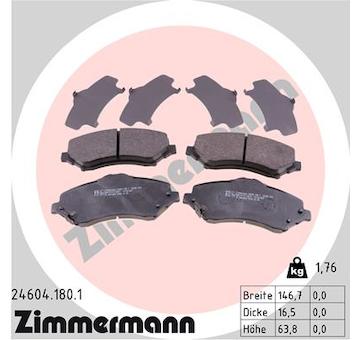 Sada brzdových platničiek kotúčovej brzdy ZIMMERMANN 24604.180.1