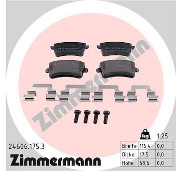 Sada brzdových destiček, kotoučová brzda ZIMMERMANN 24606.175.3