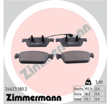 Sada brzdových destiček, kotoučová brzda ZIMMERMANN 24623.180.2