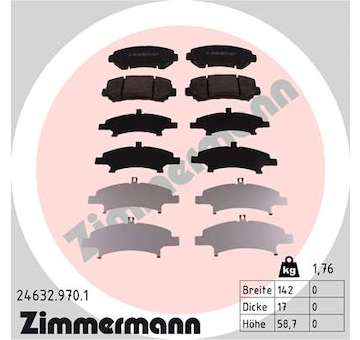 Sada brzdových destiček, kotoučová brzda ZIMMERMANN 24632.970.1