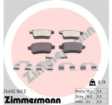 Sada brzdových destiček, kotoučová brzda ZIMMERMANN 24692.160.2