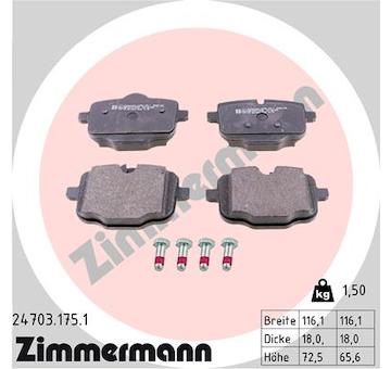 Sada brzdových destiček, kotoučová brzda ZIMMERMANN 24703.175.1