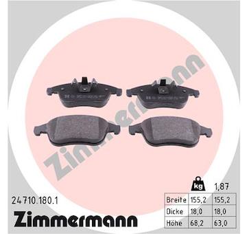 Sada brzdových platničiek kotúčovej brzdy ZIMMERMANN 24710.180.1