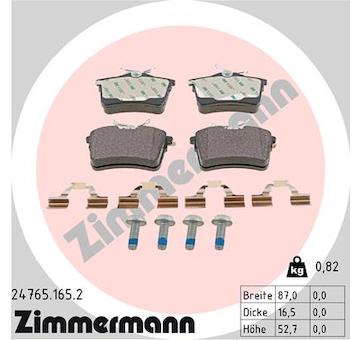 Sada brzdových platničiek kotúčovej brzdy ZIMMERMANN 24765.165.2