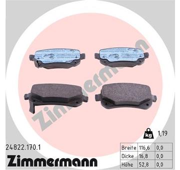 Sada brzdových destiček, kotoučová brzda ZIMMERMANN 24822.170.1